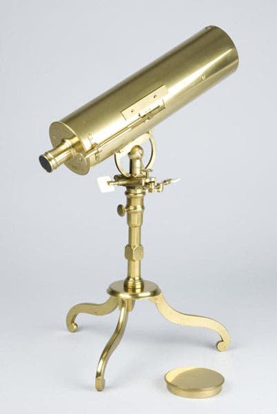 John Winthrop’s telescope, a Cassegrain reflector, made for him by James Short of London, ca 1758 (Harvard Collection of Historical Scientific Instruments)