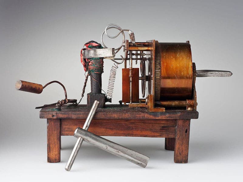 The clockwork interruptor that David Hughes used to generate and detect electromagnetic waves in 1879, rediscovered in 1922 and now on display in the Science Museum, London (sciencemuseumgroup.org.uk)