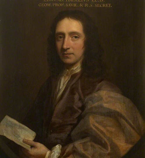 Portrait of Edmond Halley, by Thomas Murray, ca 1690, at the Royal Society of London (artuk.com)
