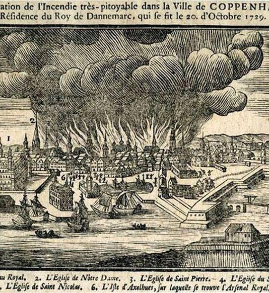 Copenhagen fire of 1728, contemporary woodcut (germanicmythology.com)
