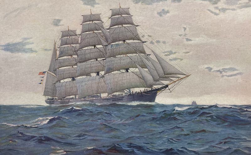 The Great Republic, extreme clipper ship designed and built by Donald McKay, launched 1853, painting by Charles R. Patterson, in Some Famous Sailing Ships and their Builder Donald McKay, by Richard C. McKay, 1928 (Linda Hall Library)