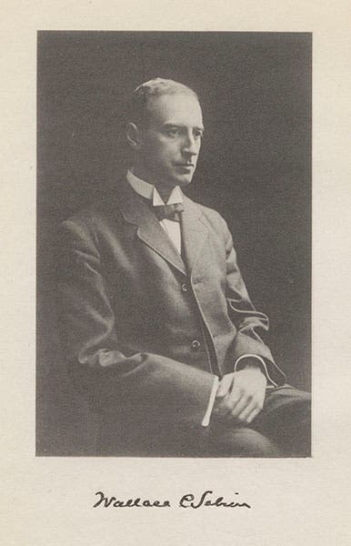 Portrait of Wallace Clement Sabine, frontispiece to the posthumous Collected Papers on Acoustics, 1922 (Linda Hall Library)