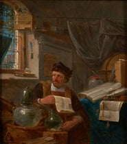 An Alchemist in his Studio, oil on wood panel, by Thomas Wyck, before 1677, Science History Institute, Philadelphia (sciencehistory.org)