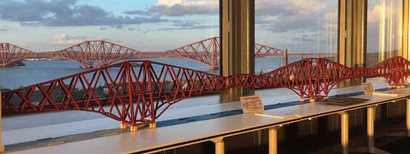 Model of the Forth Bridge, custom built from Legos by Michael Dineen, photograph, 2020 (bridgeweb.com)