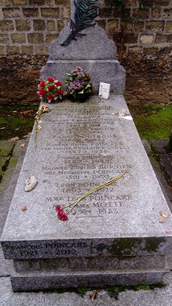 The tomb of Henri Poincaré and his wife, Montparnasse Cemetery, Paris (Wikimedia commons)