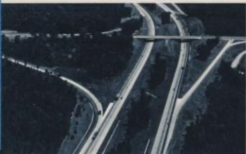 A section of Interstate 95 in Virginia that shows features of the Interstate System that the committee recommended: limited access, wide lanes, shoulders, and divided traffic. The National System of Interstate and Defense Highways: Status of Improvement as of March 31, 1971. Washington: GPO, 1971. View Source.

