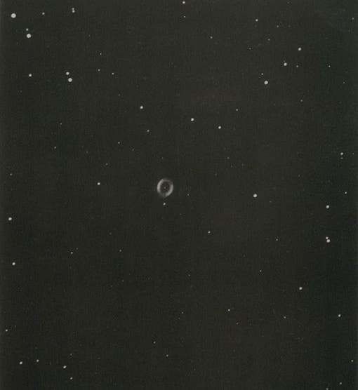 The Ring Nebula in Lyra, M57, collotype, photo taken Sep. 9, 1894, with the 24-inch Grubb reflector at Daramona, 20 min. exposure, in William E. Wilson, <i>Astronomical and Physical Researches</i>, 1900 (Linda Hall Library)
