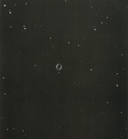 The Ring Nebula in Lyra, M57, collotype, photo taken Sep. 9, 1894, with the 24-inch Grubb reflector at Daramona, 20 min. exposure, in William E. Wilson, <i>Astronomical and Physical Researches</i>, 1900 (Linda Hall Library)