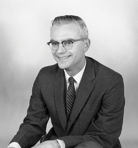 A younger Frank Drake, age 32, one year after presenting the Drake Equation to the Green Bank conference, photograph, 1962, National Radio Astronomy Observatory (public.nrao.edu)