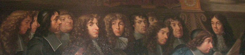 Detail of fifth image, individuals at left, possibly including Edmé Mariotte (Wikimedia commons)