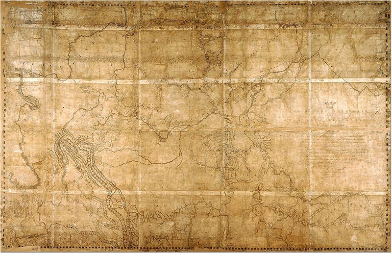 Map by David Thompson of the northwest territory of what is now Canada, manuscript, 1814, Archives of Ontario (Wikimedia commons)