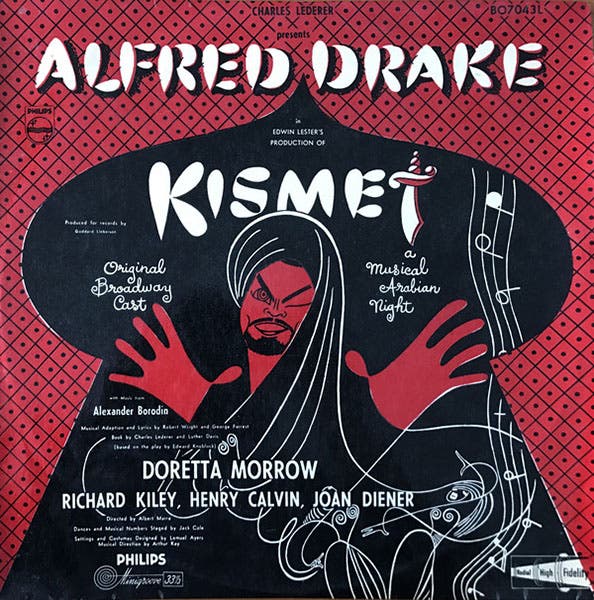 Album cover, Kismet, based on music by Alexander Borodin, after 1953 (discogs.com)