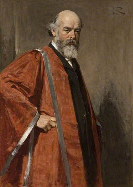 Oliver Lodge in his academic regalia, oil on canvas, by George Reid, undated, University of Birmingham (artuk.org)