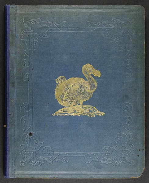Gold embossed front cover, Hugh Strickland, The Dodo and its Kindred, 1848 (Linda Hall Library)