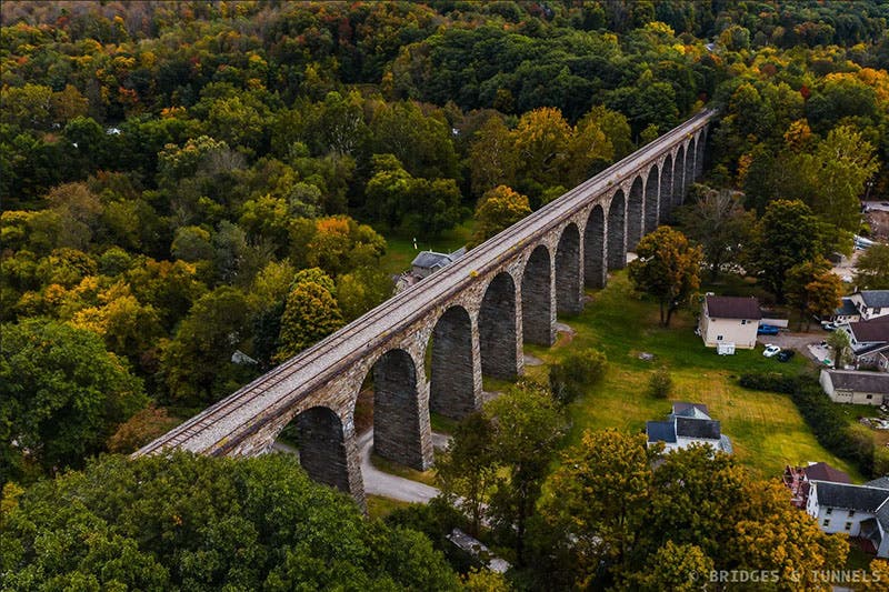 Aerial view of the Starrucca Viaduct, recent photograph (bridgestunnels.com)