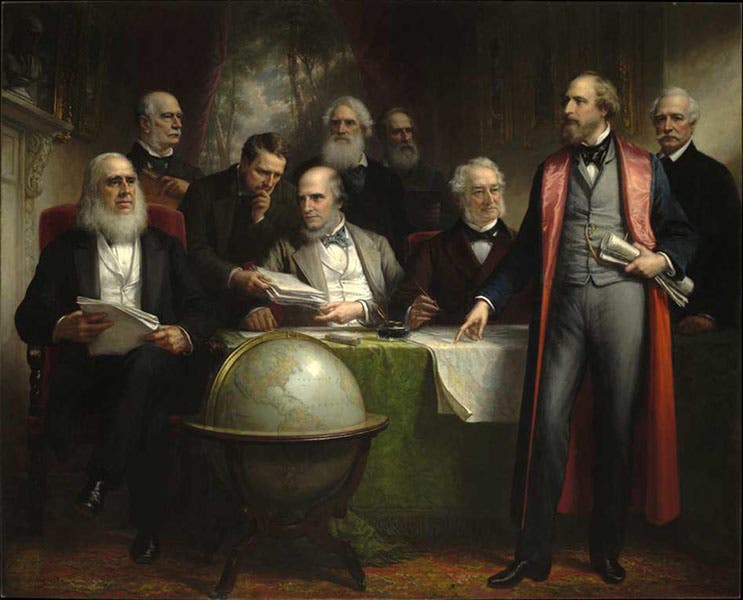 The Projectors, oil on canvas, by Daniel Huntington, 1895, New York State Museum; Peter Cooper is at far left (atlantic-cable.com)