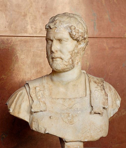 Marble bust of Hadrian, Louvre (Wikimedia commons)