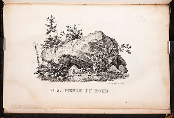 “Pierre du Four,” another erratic, from Charpentier, <i>Essai</i>, 1841 (Linda Hall Library)