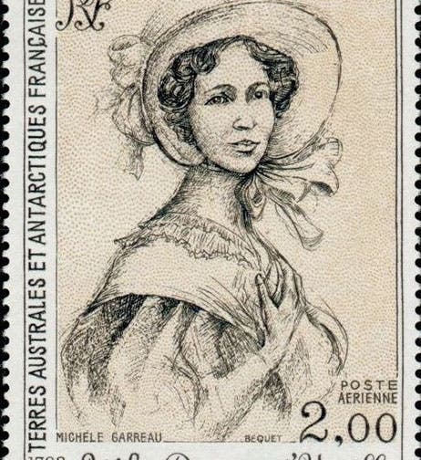 Postage stamp honoing Adèle Dumont d’Urville, issued by French Southern and Antarctic Lands (TAAF), 1981 (philarama37.com)