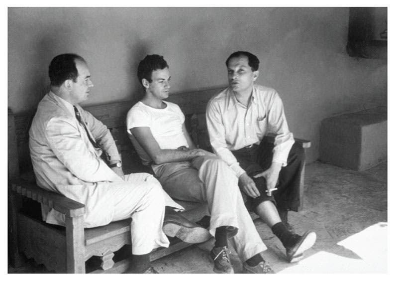 John von Neumann, Richard Feynman, and Stanislaw Ulam (left to right), photograph, 1949, Los Alamos National Laboratory (discover.lanl.gov)