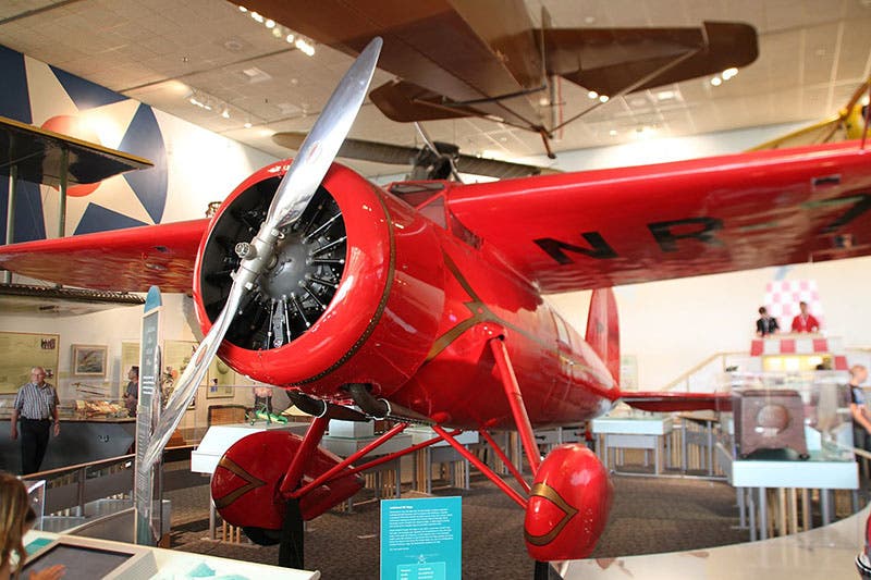 Lockheed Vega 5B in which Amelia Earhart flew solo across the Atlantic in 1932, National Air and Space Museum, Smithsonian Institution, Washington, D.C. (Wikimedia commons)