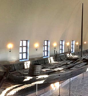 The Oseberg ship, on display in the Viking Ship Museum, Bygdøy, Oslo (Museum of Cultural History, University of Oslo)