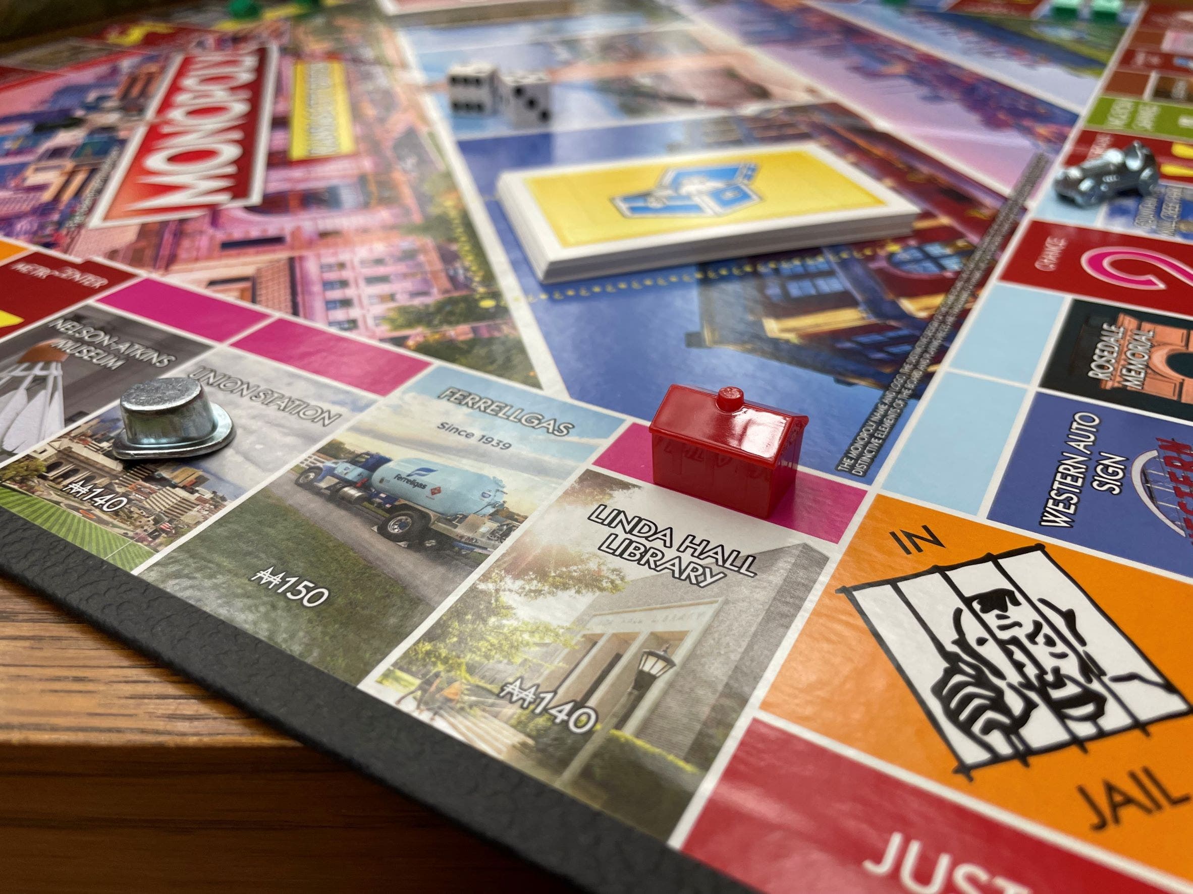 Photo of Linda Hall Library square on board game Monopoly: Kansas City Edition