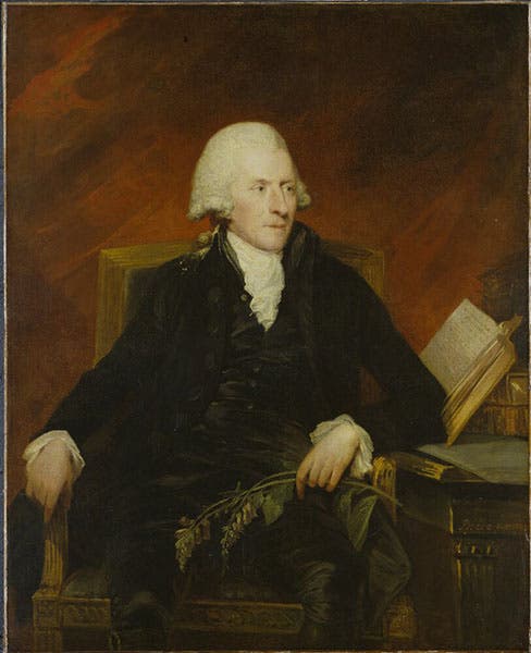 Portrait of the botanist William Withering, oil on canvas, by Carl Fredrik von Breda, ca 1792, National Museum of Sweden, Stockholm (collection.nationalmuseum.se)