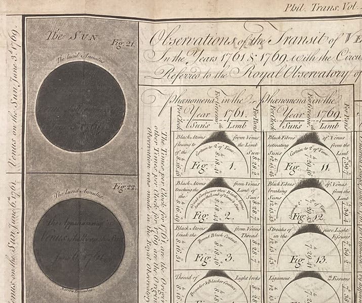 Detail of second image, Philosophical Transactions of the Royal Society of London, vol. 60, plate 7, 1770 (Linda Hall Library)