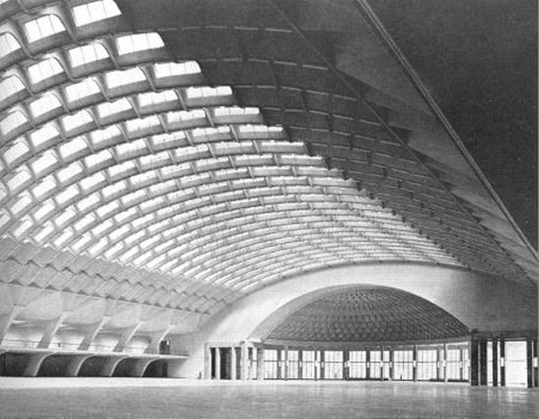 Palazzo delle Esposizioni (Exhibition Hall B), Turin Italy, designed by Pier Luigi Nervi (and built by his construction firm Nervi & Bertoli) (laboratorionervi.polimi.it)