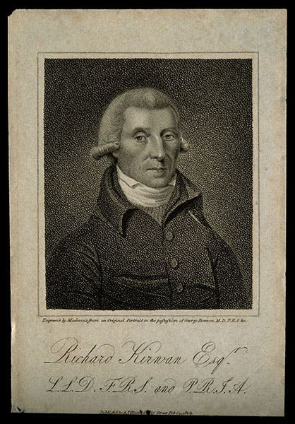 Portrait of Richard Kirwan, stipple engraving by K. Mackenzie, 1803, Wellcome Collection, London(wellcomecollection.org)