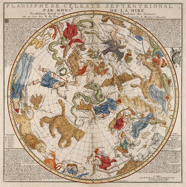 The northern constellations, i>Planisphere celeste septentrional, Philippe de La Hire, 1705 (Linda Hall