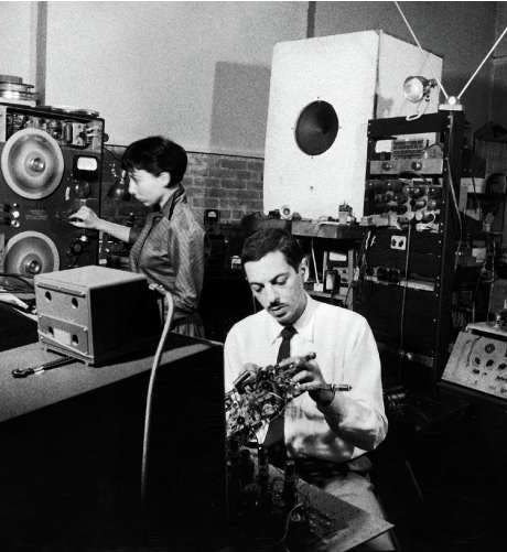Bebe and Louis Barron in their sound lab in Greenwich Village, photograph, undated (independent.co.uk)