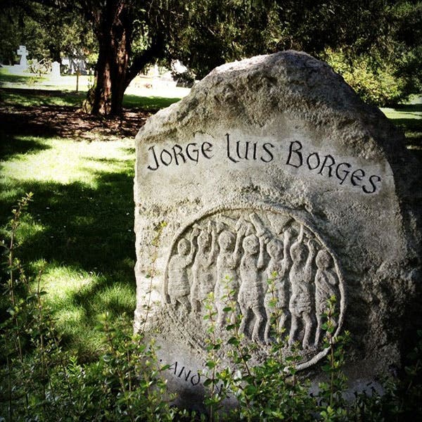 Tombstone of Jorge Luis Borges, Cimetière des Rois, Plainpalais, Geneva (Wikimedia commons)