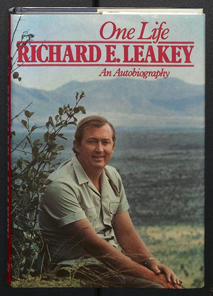 Dust jacket of One Life: An Autobiography, with portrait of the author, Richard Leakey, 1983 (author’s copy)