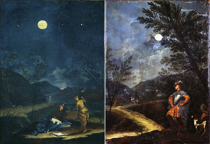 “Observing Jupiter” and “Observing Saturn”, oil paintings by Donato Creti under the instruction of Eustachio Manfredi, 1711 (Vatican Museums)