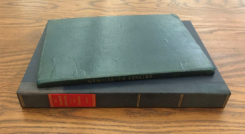 The Library’s two Le Verrier publications on planetary perturbations, 1845-46; see the captions to images three and four for the full titles (Linda Hall Library)