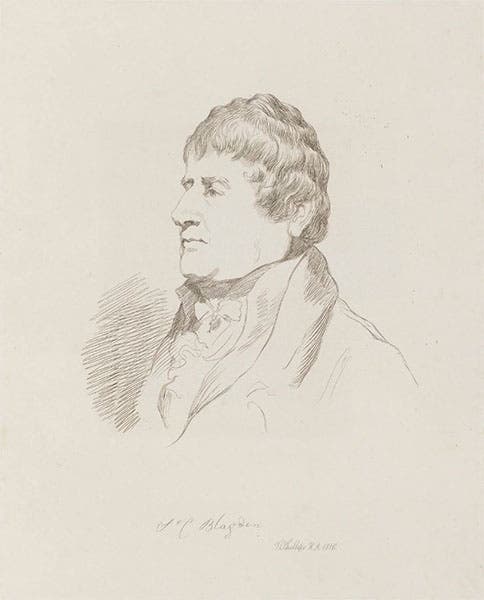 Portrait of Charles Blagden, etching by Mary Dawson Turner, after Thomas Phillips, National Portrait Gallery, London (npg.org.uk)
