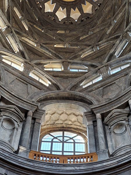 Detail of dome interior, Chapel of the Holy Shroud, Turin, designed by Guarino Guarini, 1668-94 (photo by the author)