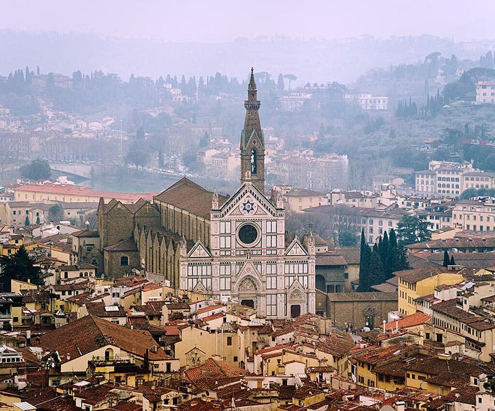 Basilica of Santa Croce, Franciscan church, Florence, recent photograph (Wikimedia commons)