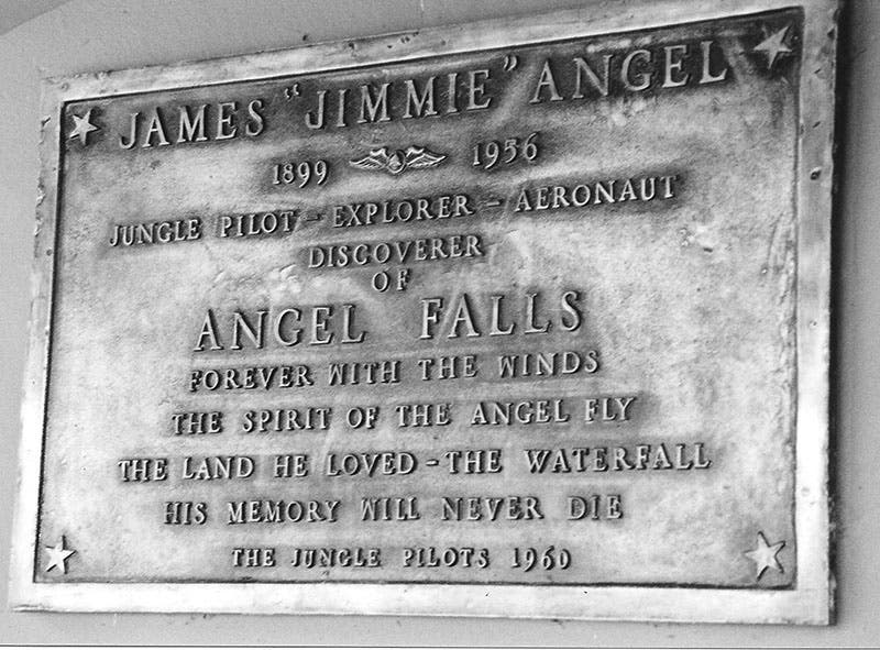 Jimmie Angel Memorial Plaque, in Canaima National Park, Bolivar State, Venezuela (jimmieangel.org)
