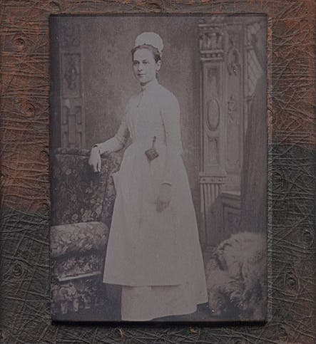 The “Woman in White,” Mary Clymer, graduate of the Hospital of the University of Pennsylvania School for Nursing, photograph, undated (nursing.upenn.edu)
