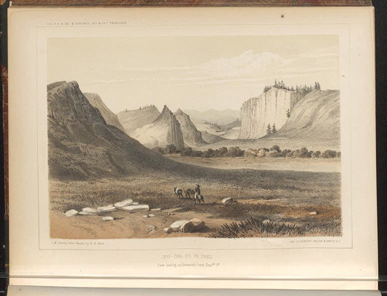 Co-chee-to-pa Pass, tinted lithograph by John Mix Stanley after a sketch by Richard Kern, in Report of Explorations … by Capt. J.W. Gunnison, by Edward Beckwith, 1855 (Linda Hall Library)