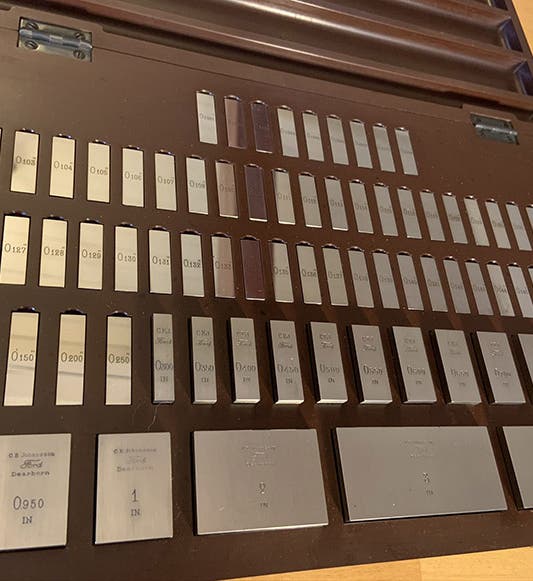 A set of Johansson gauge blocks given by Henry Ford to Thomas Edison, 1923, and signed by Edison, American Precision Museum, Windsor, Vermont (americanprecision.org)