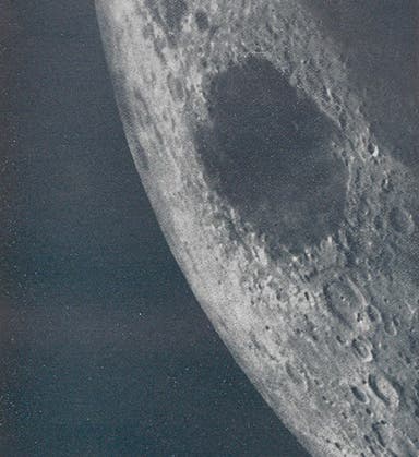 Mare Crisium, photograph taken in 1901 in Jamaica, in The Moon, by William H. Pickering, 1903 (Linda Hall Library)
