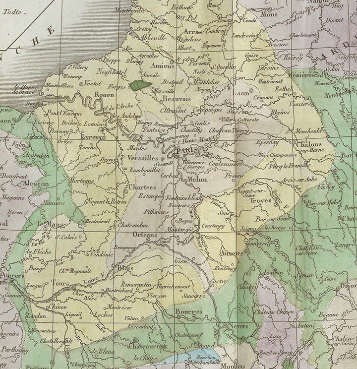 The Paris Basin, detail of first image, 1822 (Linda Hall Library)