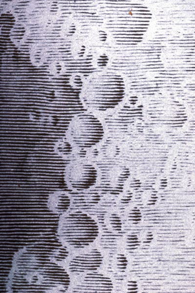 The lunar highlands, detail of engraving of 8-day-old Moon by Claude Mellan, 1637, Musée Boucher de Perthes, Abbeville, France (Musée Boucher de Perthes, Abbeville)