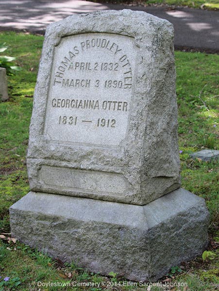 Gravestone, Thomas Proudley Otter, Doylestown, Cemetery, Pennsylvania (findagrave.com)