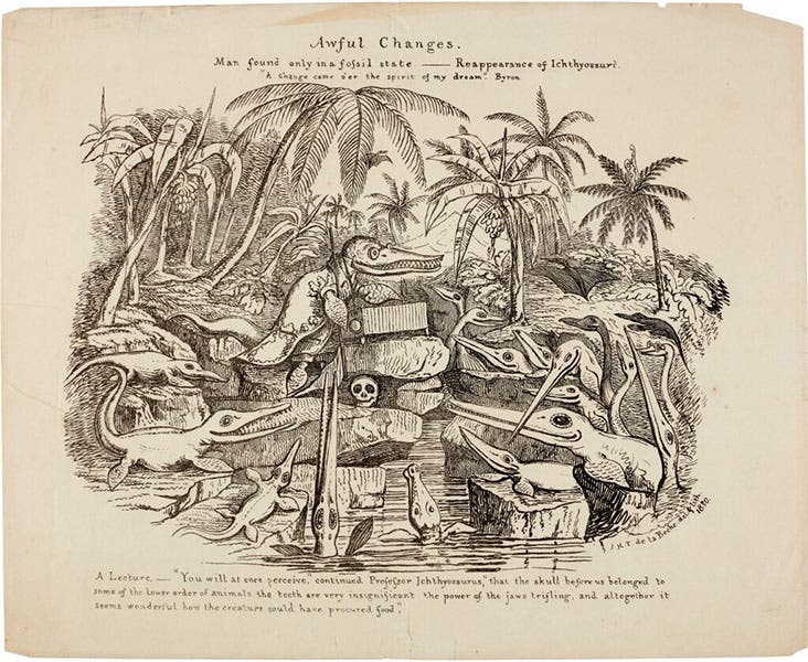 “Awful Changes,” drawn and lithographed by Henry Thomas De la Beche, 1830, auctioned at Sotheby’s, 2021 (sothebys.com)