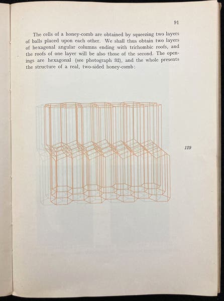 Anaglyph of a geometrical diagram, printed in red and green, to be viewed with 3-D glasses, Mathematical Snapshots, by Hugo Steinhaus, p. 91, 1938 (Linda Hall Library)